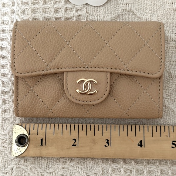 Chanel Flap Card Holder Caviar Beige REV - Picture 7 of 15